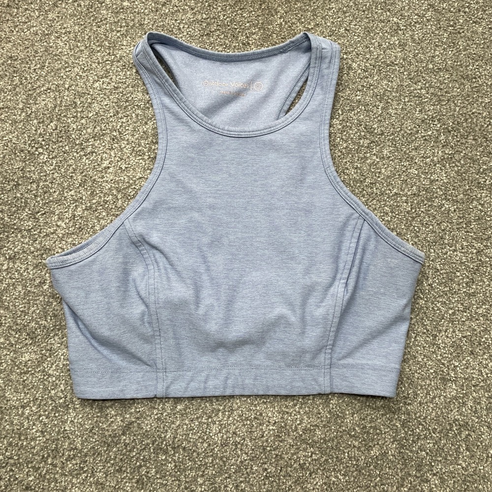 Outdoor Voices Shirt Womens Small Blue Cropped Active Tank Top Gym Running Yoga